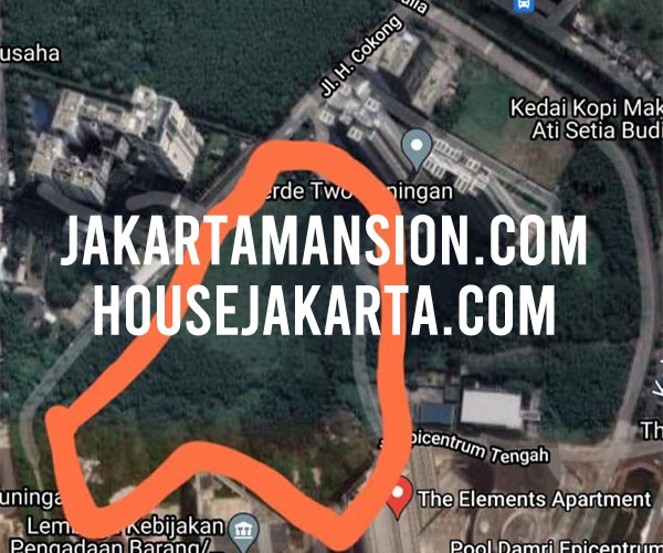 LS1492 Tanah Komersial Kuningan Jalan Haji Cokong dekat Epicentrum Rasuna Said Dijual Murah 57 juta/m