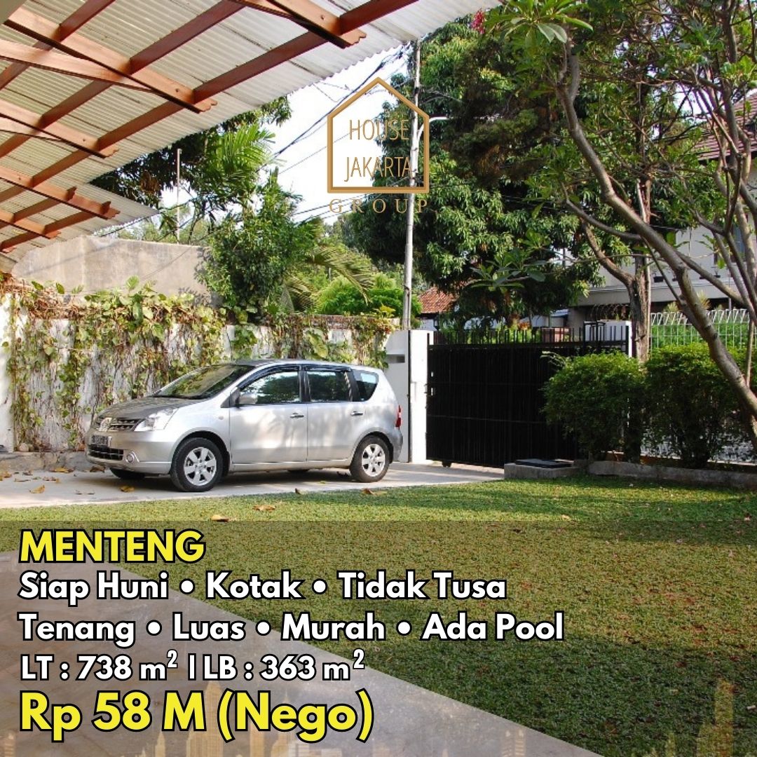 HS1578 FOR SALE: Rumah Siap Huni, Private Pool, Area Elite MENTENG.