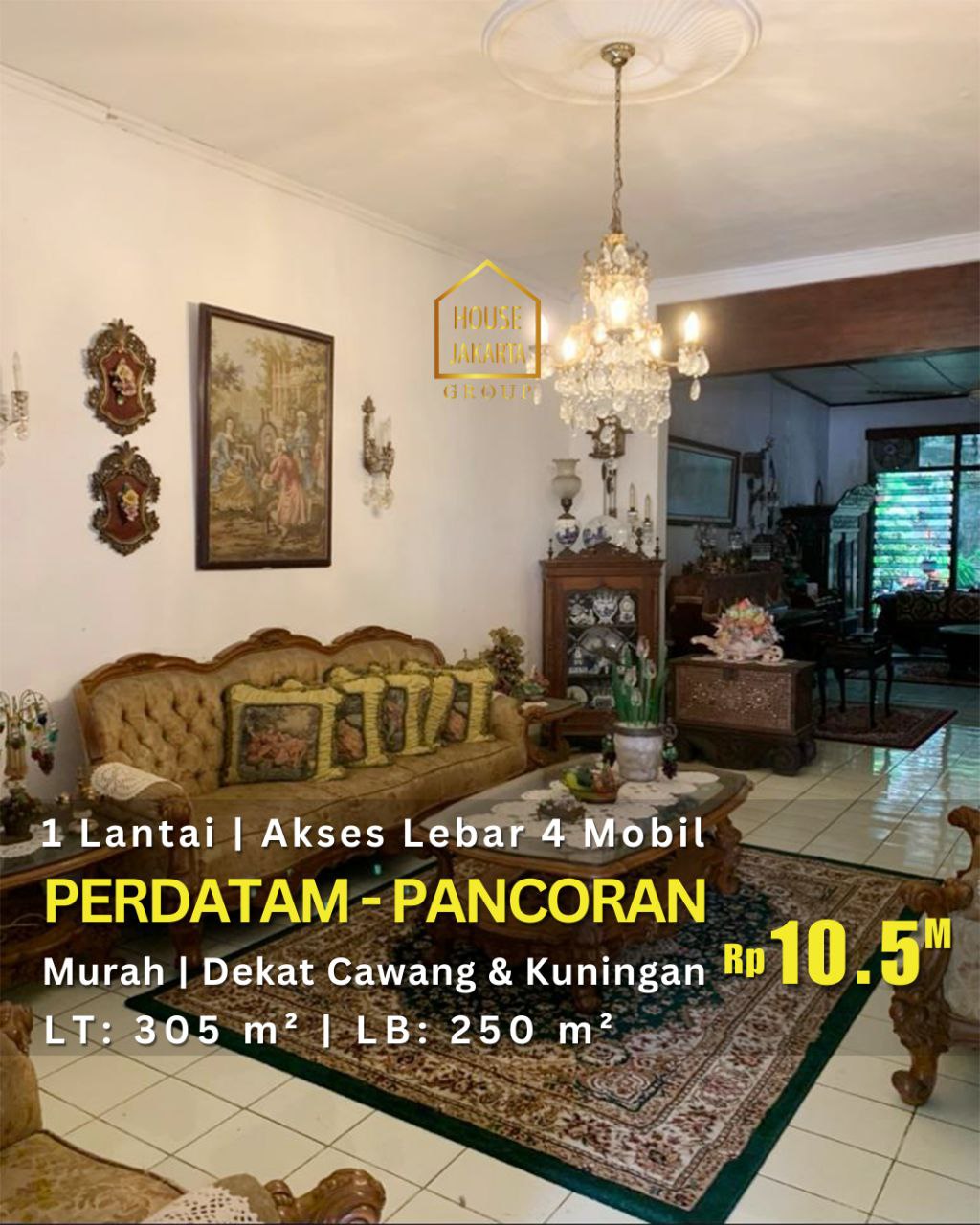 HS1712 Rumah Murah 1 Lantai Perdatam - Pancoran. Akses Lebar 4 Mobil. Dekat Cawang & Kuningan
