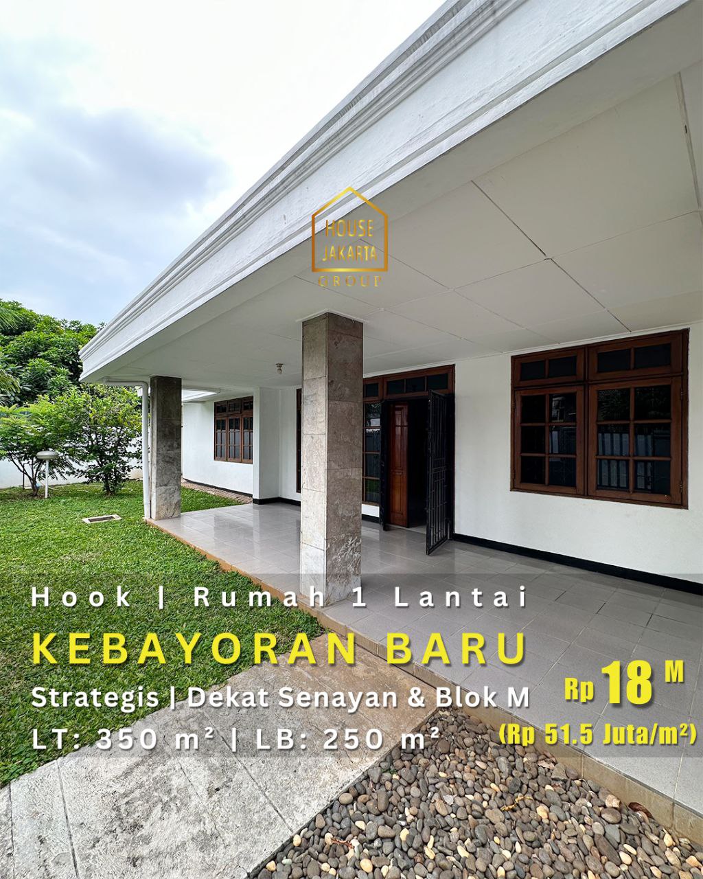 HS1745 Rumah Di Kebayoran Baru, Strategis Dekat Senayan & Blok M