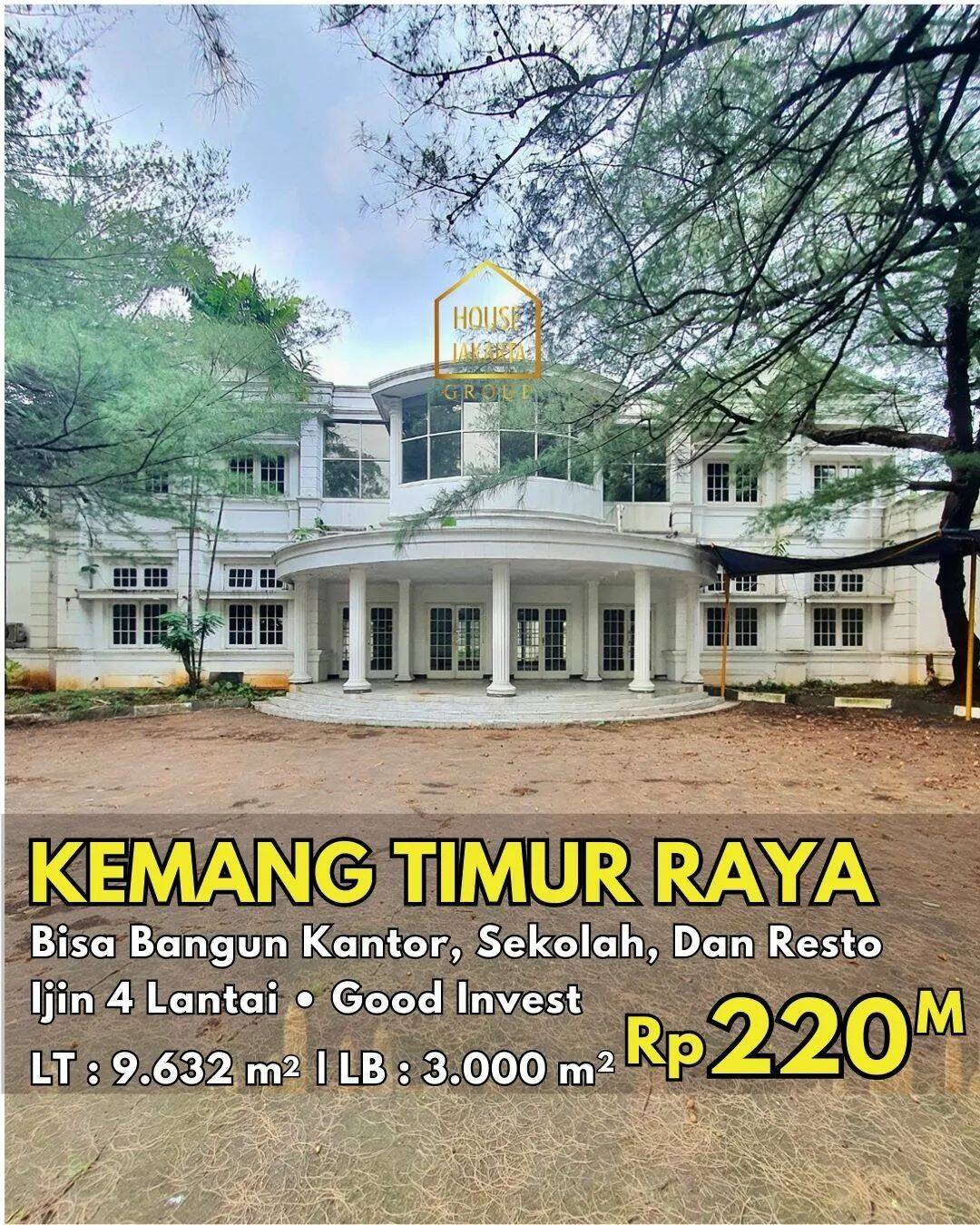 HS1749 Rumah Kemang Timur Raya, Bisa Bangun Kantor, Seklah & Resto. Good Invest, Ijin 4 Lantai