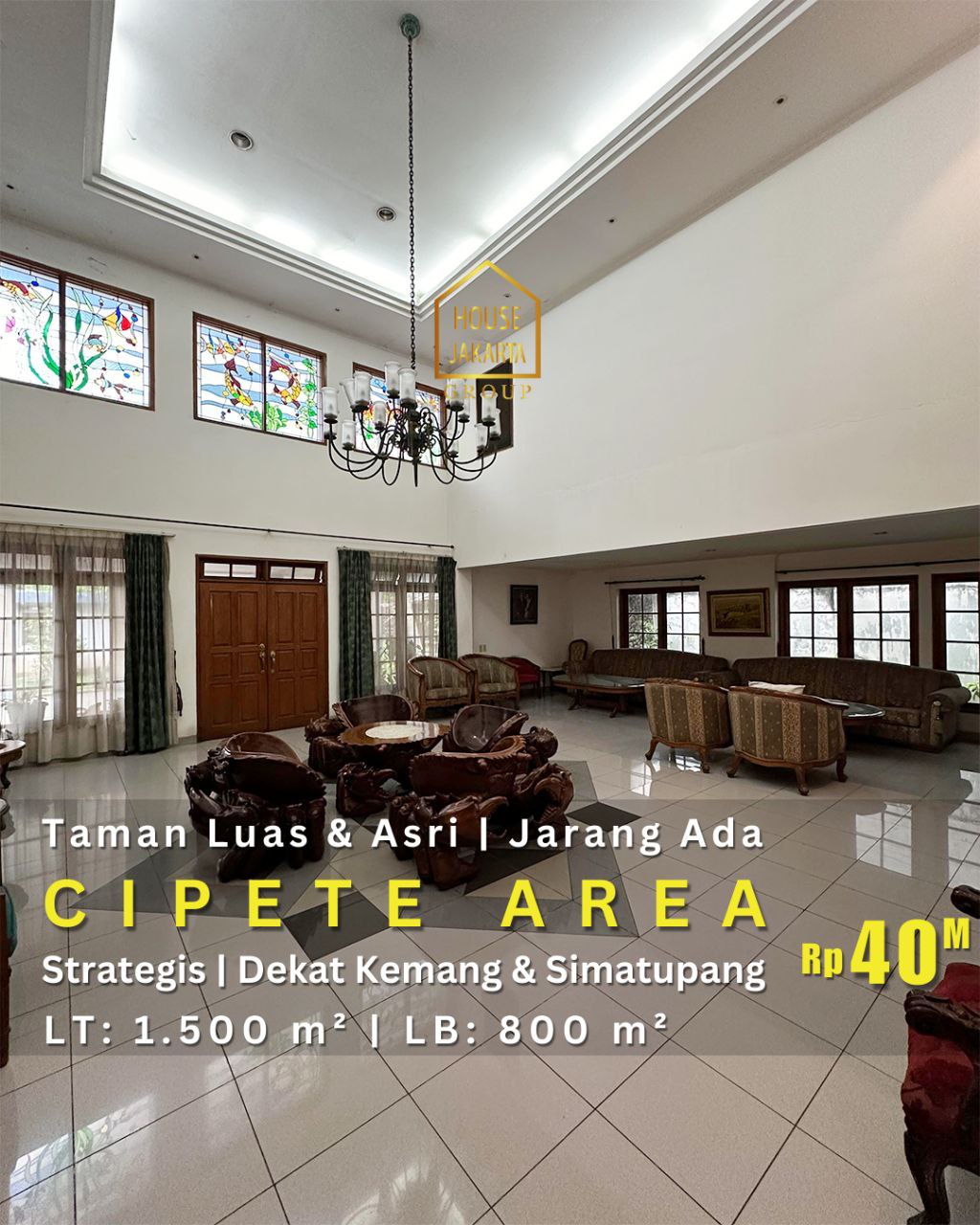 HS1759 Rumah Dengan Taman Luas Di Cipete Area, Jarang Ada, Strategis Dekat Kemang & Simatupang