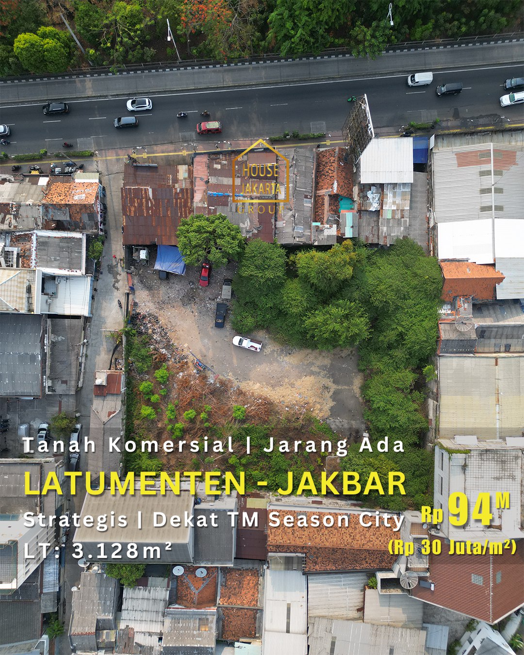 LS1805 Tanah Komersial Jarang Ada Di Latumenten - Jakbar. Lokasi Strategis Dekat MT Season City