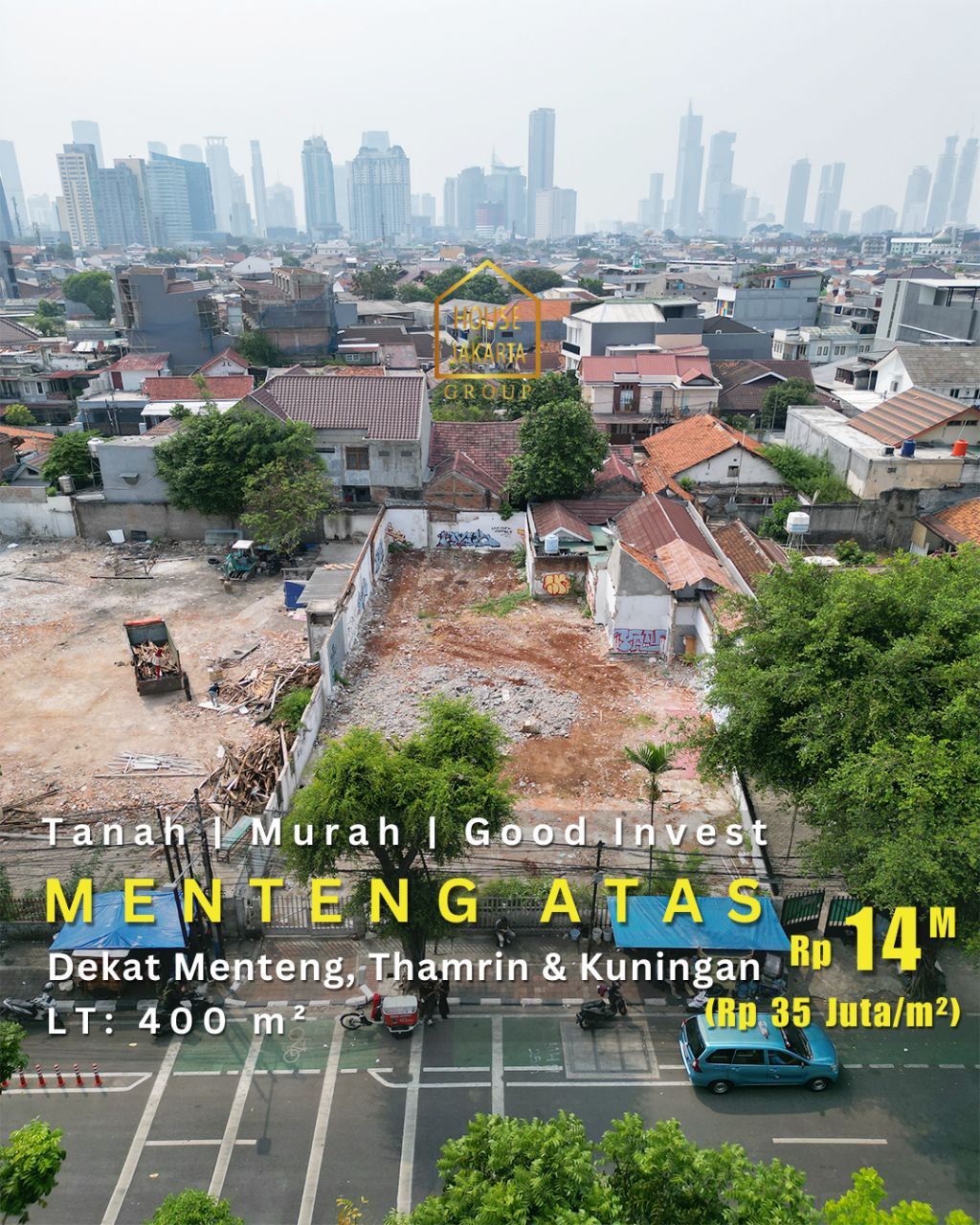 LS1834 Tanah Murah Di Menteng Atas. Good Invest Dekat Kemang, Thamrin & Kuningan. Cocok Untuk Rumah & Kost