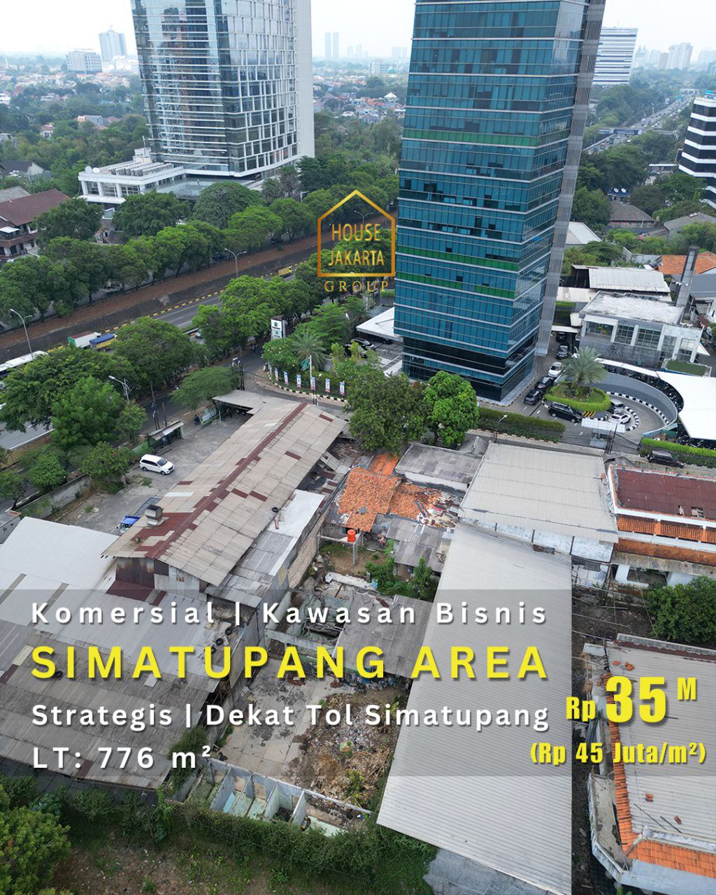LS1840 Tanah DiKawasan Bisnis Simatupang Area. Strategis Dekat Tol Simatupang