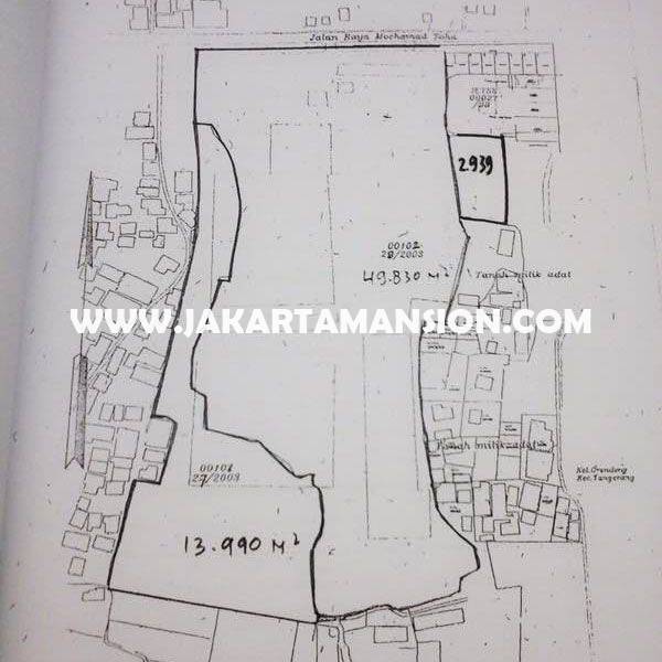 LS924 Tanah Jalan Mohammad Toha Tangerang Luas 6,5 hektar Dijual Murah Bisa buat Gedung Mall Apartemen