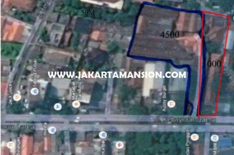 LS937 Tanah Jalan Raya Kebayoran Lama luas 5.150m Dijual Murah 20 Juta/m Jarang Ada